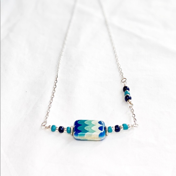 Ocean Waves Natural Stone Pendant - Picture 3 of 7